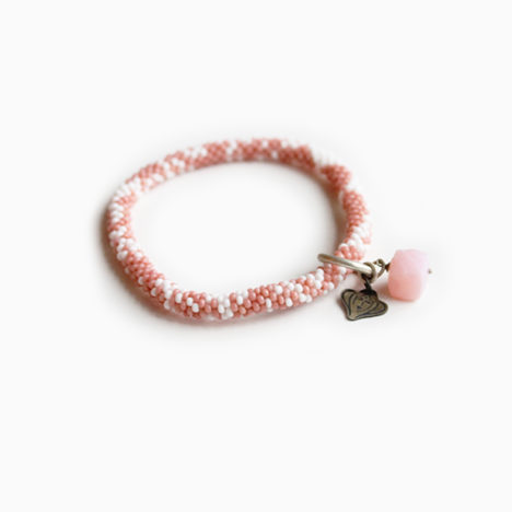 Bliss Pink Rose Quartz Roll on Bracelet